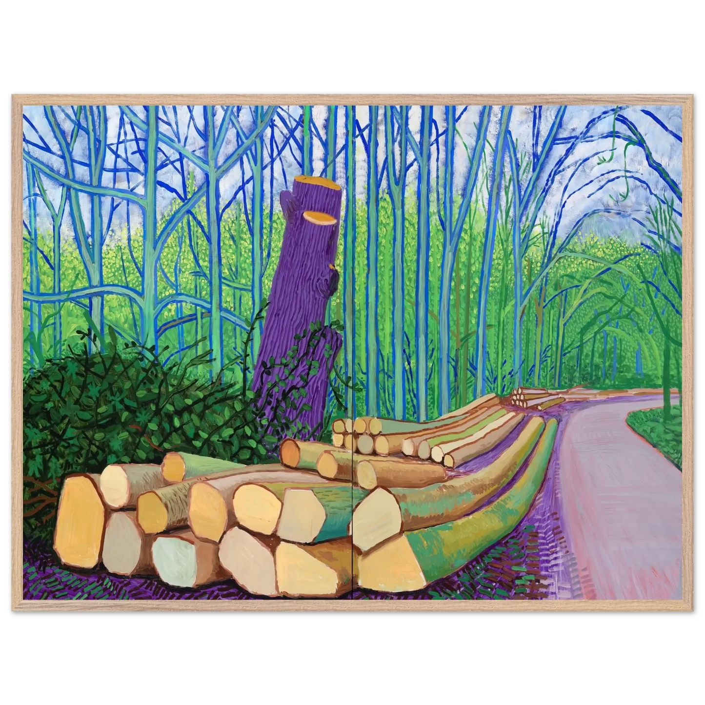 David Hockney - David Hockney Wall art - 70x100 cm / 28x40 Inches - Premium Wooden Framed Poster With Fine Art Paper - White frame