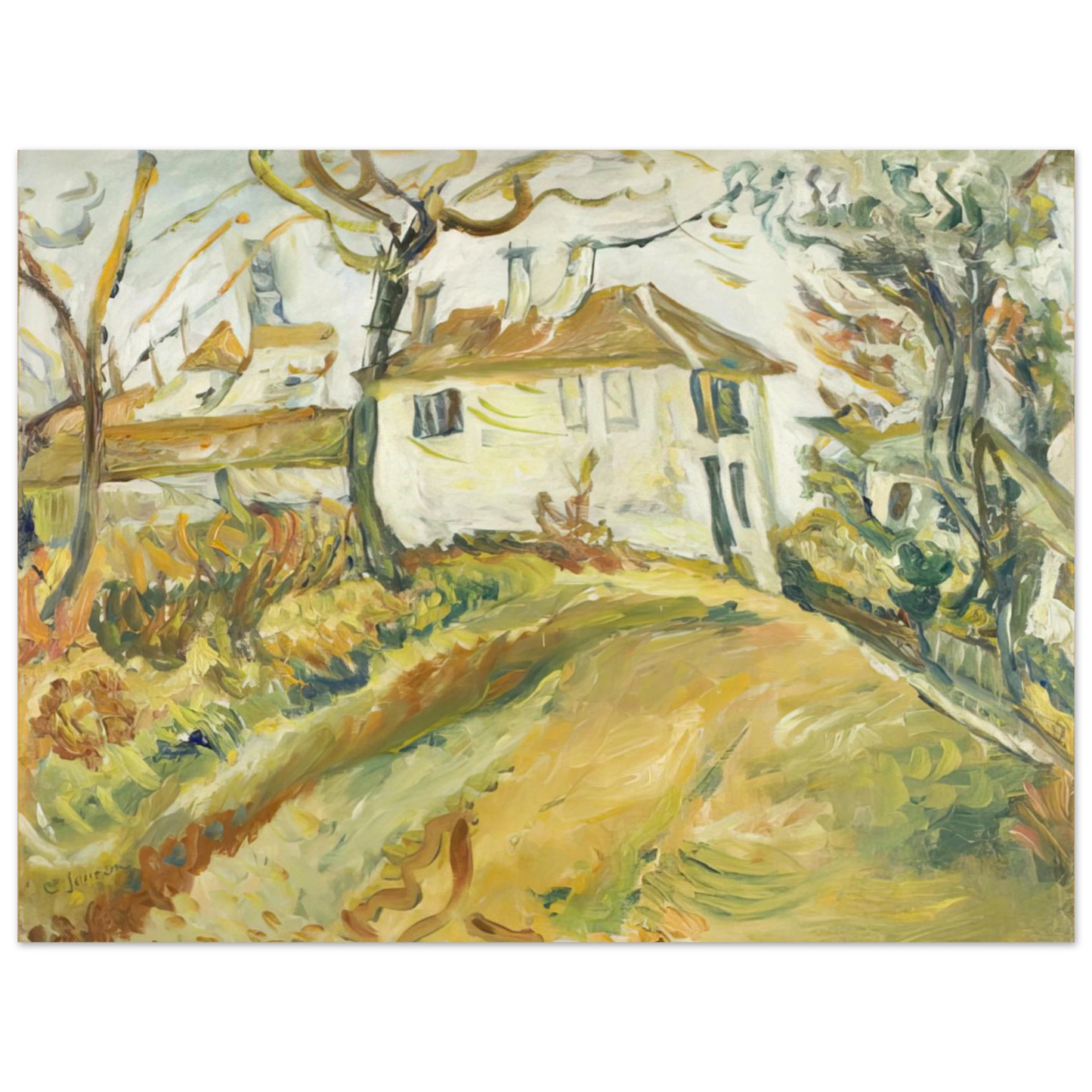 Chaim Soutine - WHITE HOUSE ON A HILL  75x100 cm / 30x40inches Fine Art Poster