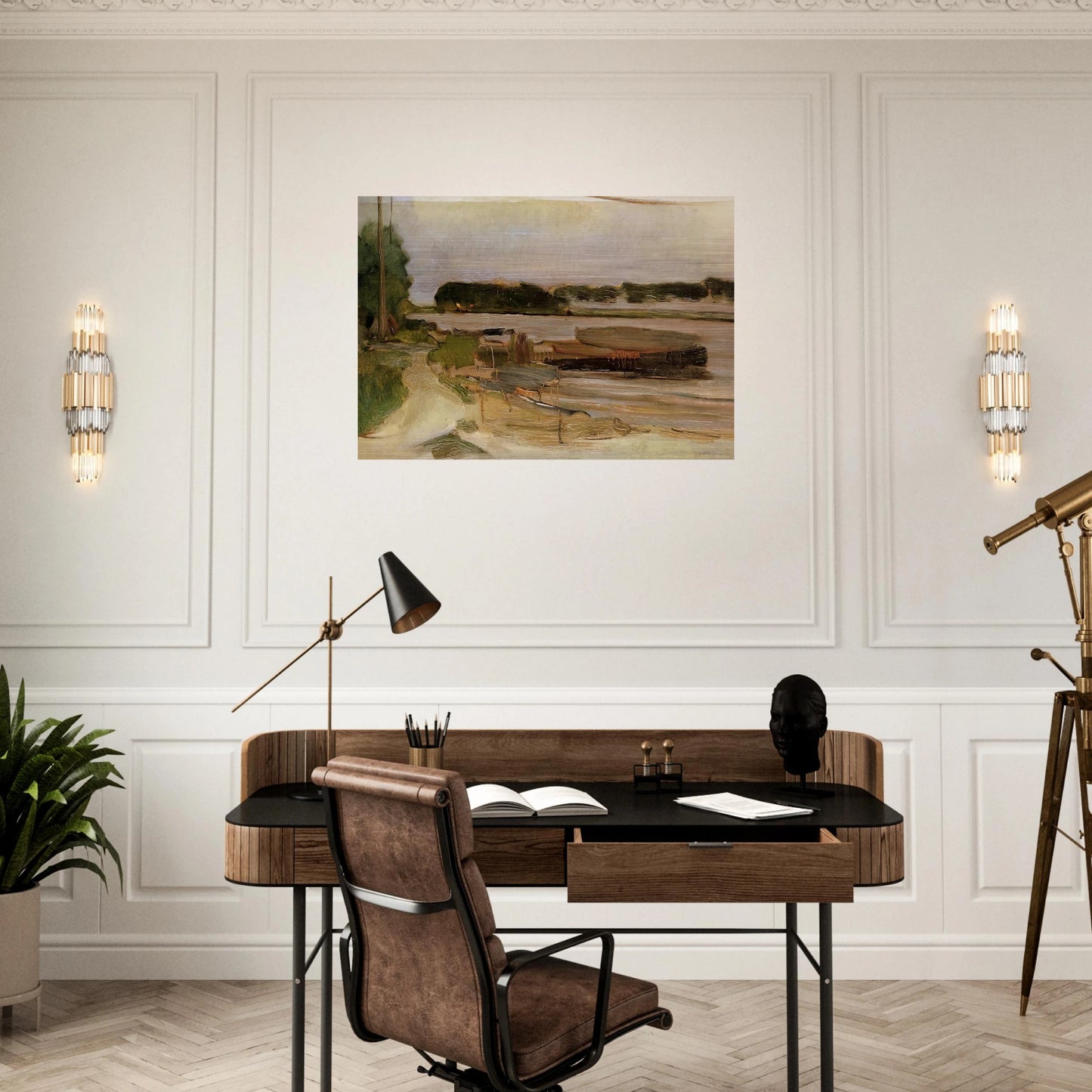 At the Amstel Sun - Piet Mondrian Brushed Aluminum Print - 70x100 cm / 28x40 inches | Piet Mondrian Aluminum Print | Piet Mondrian Prints