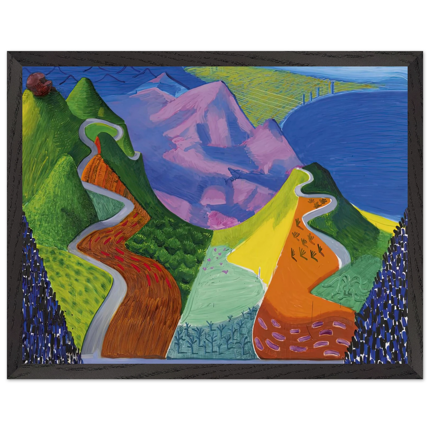 David Hockney - David Hockney Wall art - 40x60 cm / 16x24 inches - Premium Wooden Framed Poster With Fine Art Paper-canvas - White frame