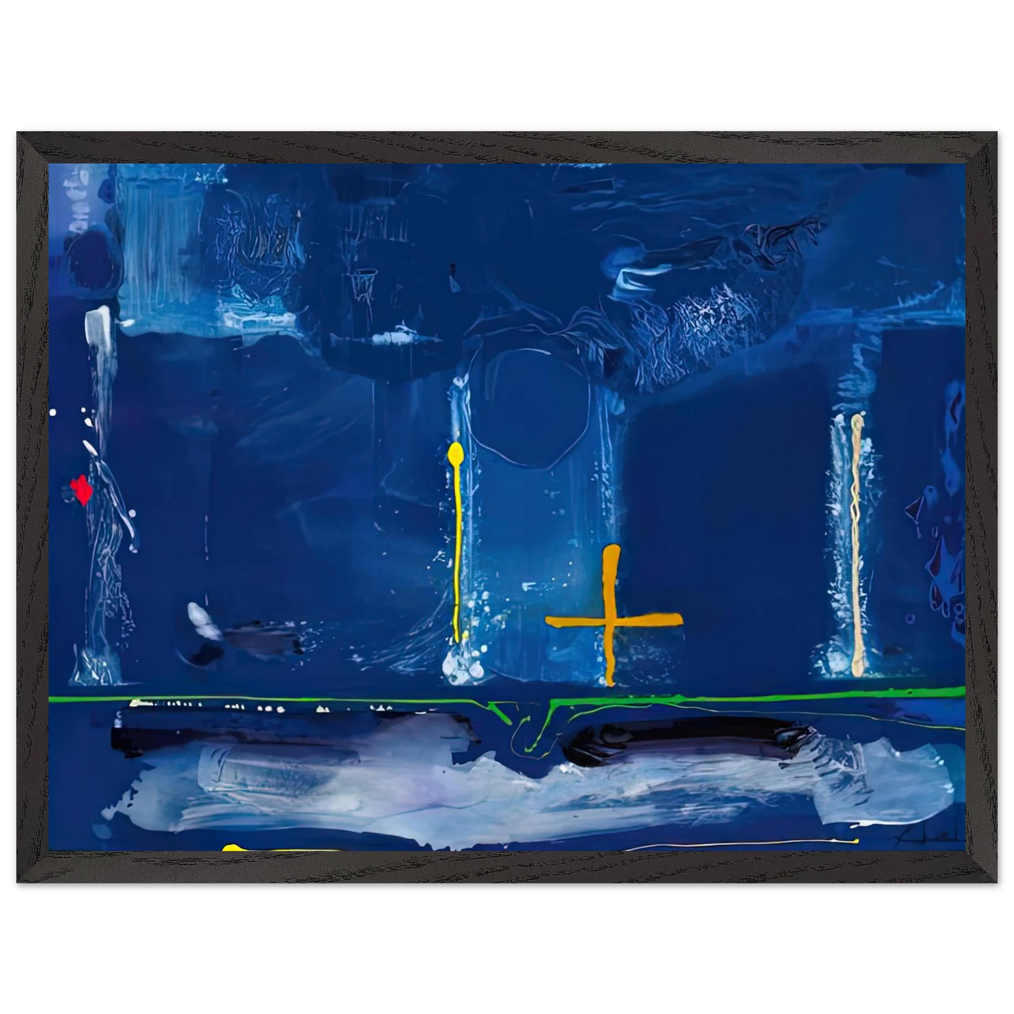 Helen Frankenthaler - Sister Sky, 1991- Wall Art - 60x80 cm / 24x32 inches - Premium Wooden Framed Poster With Fine Art Paper-canvas - Black frame