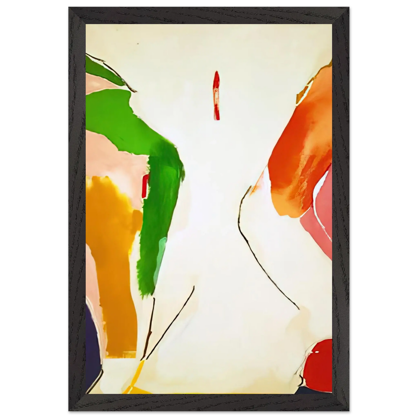 Helen Frankenthaler - Living Edge - 1973 Wall art - 15x20 cm / 6x8 Inches - Premium Wooden Framed Poster With Fine Art Paper - White frame