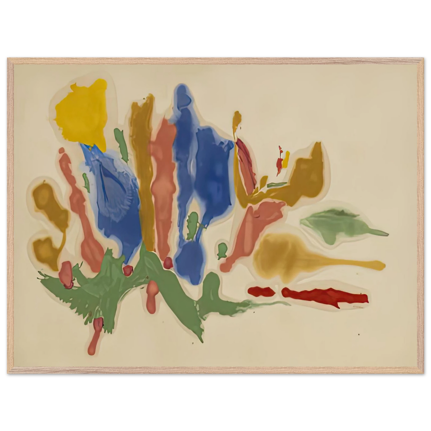 Helen Frankenthaler - Cool Summer, 1962- Wall Art - 30x40 cm / 12x16 inches - Premium Wooden Framed Poster With Fine Art Paper-canvas - Wood frame