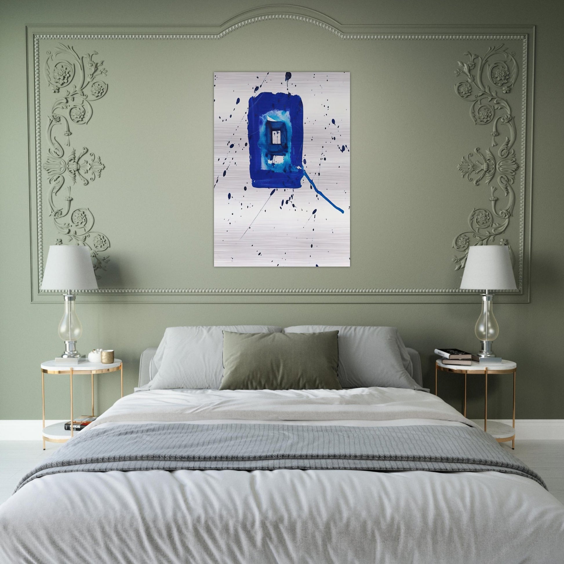 Blue Frame - Sam Francis Brushed Aluminum Print - 70x100 cm / 28x40 inches | Sam Francis Aluminum Print | Sam Francis Prints