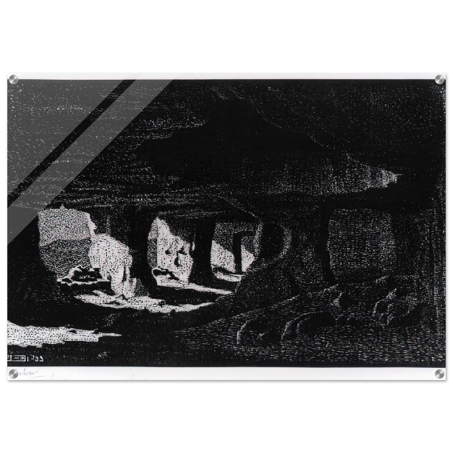 CAVE DWELLINGS NEAR SPERLINGA SICILY - MC Escher Acrylic Print - 70x100 cm / 28x40″ inches | Maurits Cornelis Escher Prints