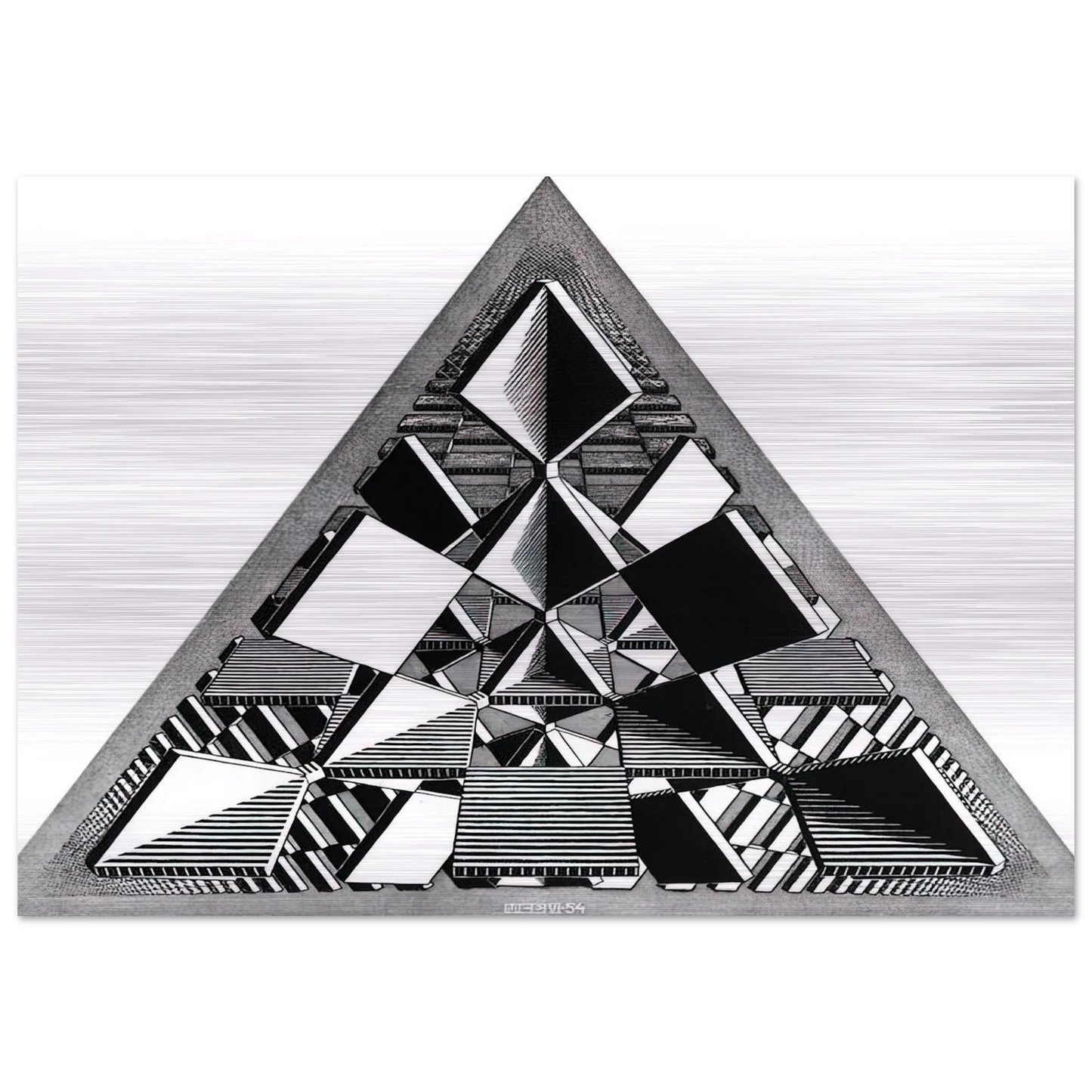 THREE INTERSECTING PLANES - MC Escher Brushed Aluminum Print - 70x100 cm / 28x40 inches | MC Escher Aluminum Print | MC Escher Prints | Maurits Cornelis Escher Prints