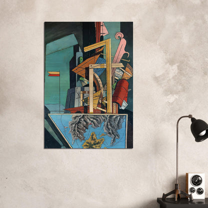 THE MELANCHOLY OF DEPARTURE 1916 1 - Giorgio de Chirico Brushed Aluminum Print - 70x100 cm / 28x40 inches | Giorgio de Chirico Aluminum Print | Giorgio de Chirico Prints