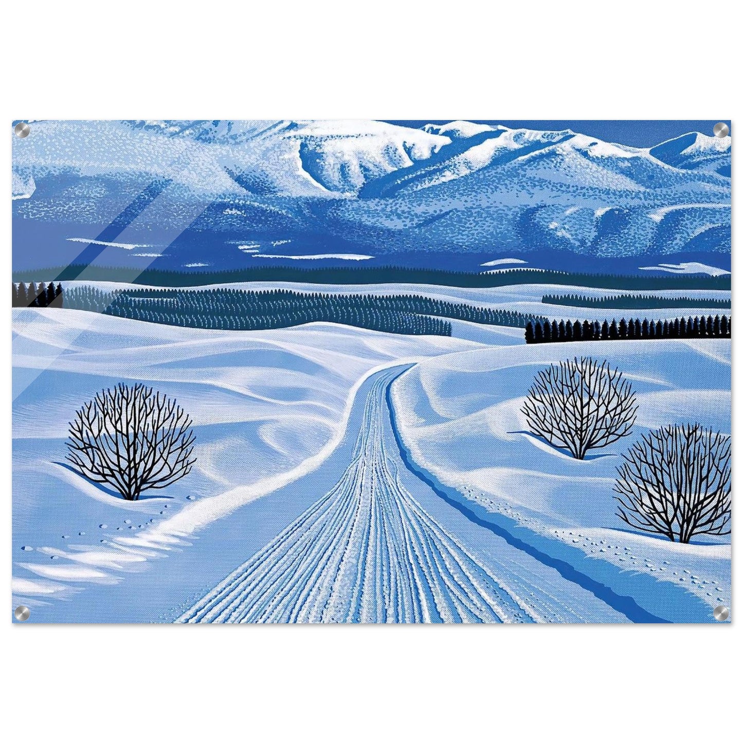 Winter Roads - Hiroshi Nagai Acrylic Print - 70x100 cm / 28x40″ inches