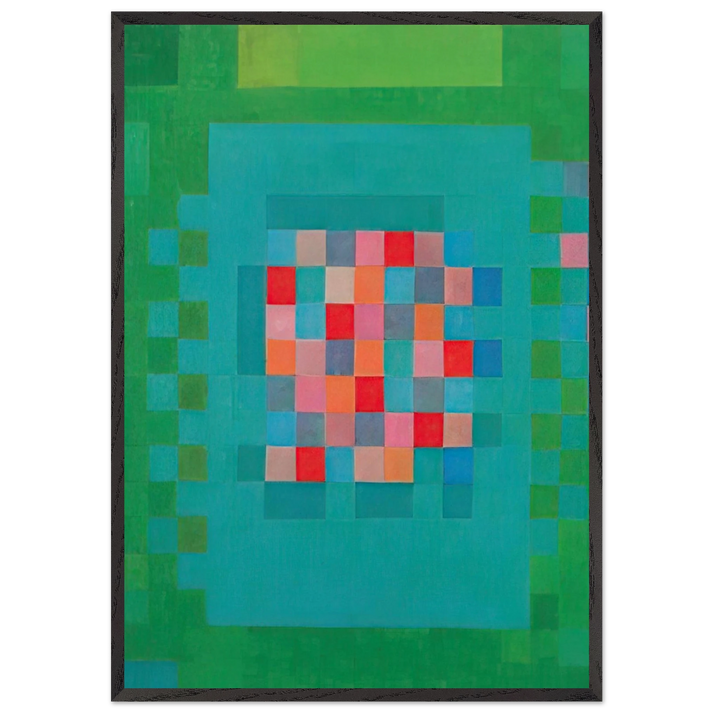 Happy Island - 1965 - Johannes Itten 70x100 cm / 28x40 inches Framed Art Print – Black Wooden Frame