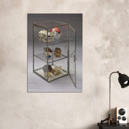 PASTRY CASE 1961 - Claes Oldenburg Brushed Aluminum Print - 70x100 cm / 28x40 inches | Claes Oldenburg Aluminum Print | Claes Oldenburg Prints