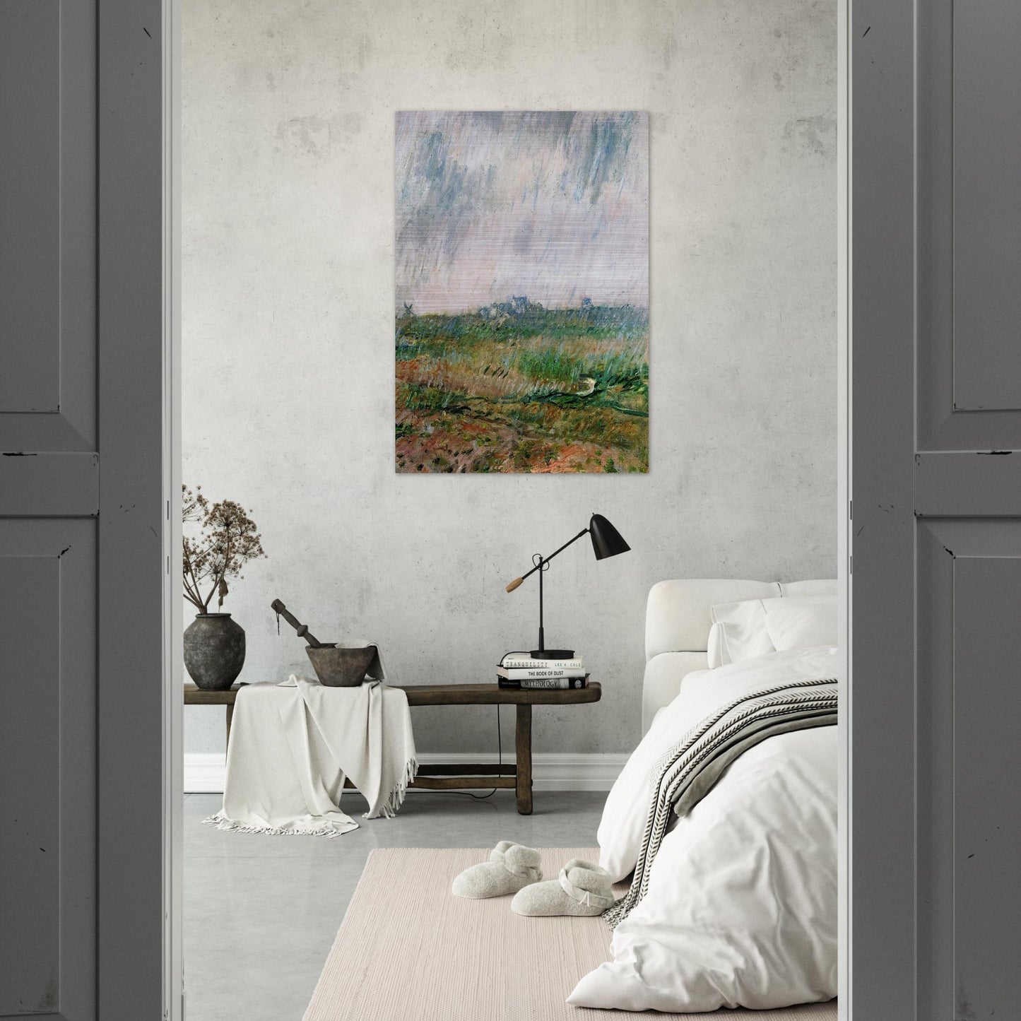 Rain in Belle-Ile - claude monet Brushed Aluminum Print - 70x100 cm / 28x40 inches | claude monet Aluminum Print | claude monet Prints