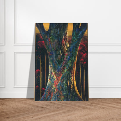 Majestic Tree - Eyvind Earle Brushed Aluminum Print - 70x100 cm / 28x40 inches | Eyvind Earle Aluminum Print | Eyvind Earle Prints