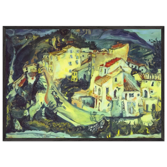 LANDSCAPE OF CAGNES - Chaim Soutine 70x100 cm / 28x40 inches Framed Art Print – Black Wooden Frame