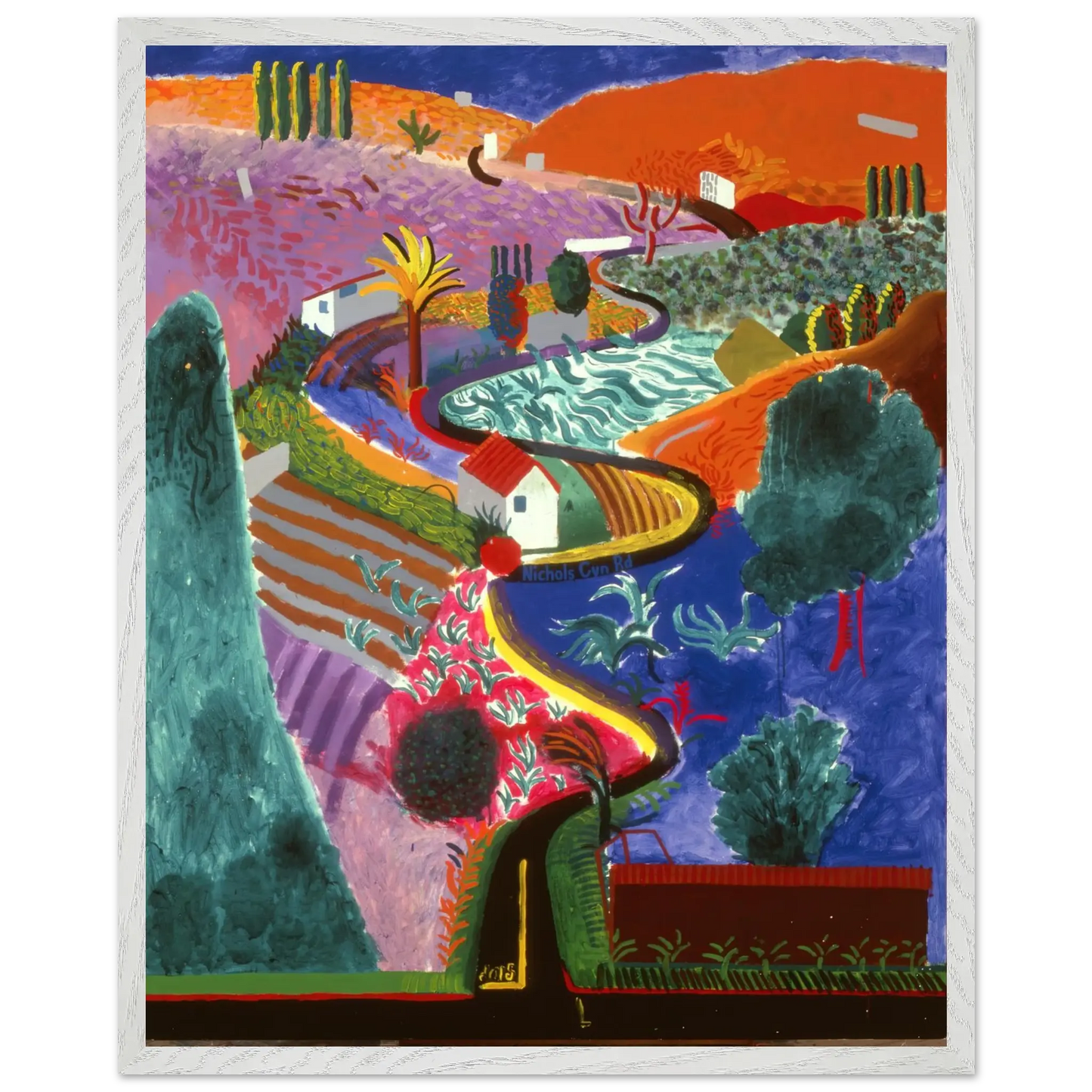 David Hockney - David Hockney Wall art - 30x40 cm / 12x16 inches - Premium Wooden Framed Poster With Fine Art Paper - White frame