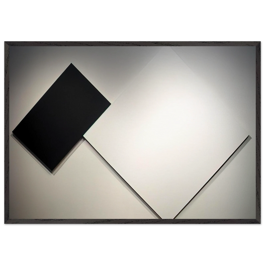 White Black - Ellsworth Kelly 70x100 cm / 28x40 inches Framed Art Print – Black Wooden Frame