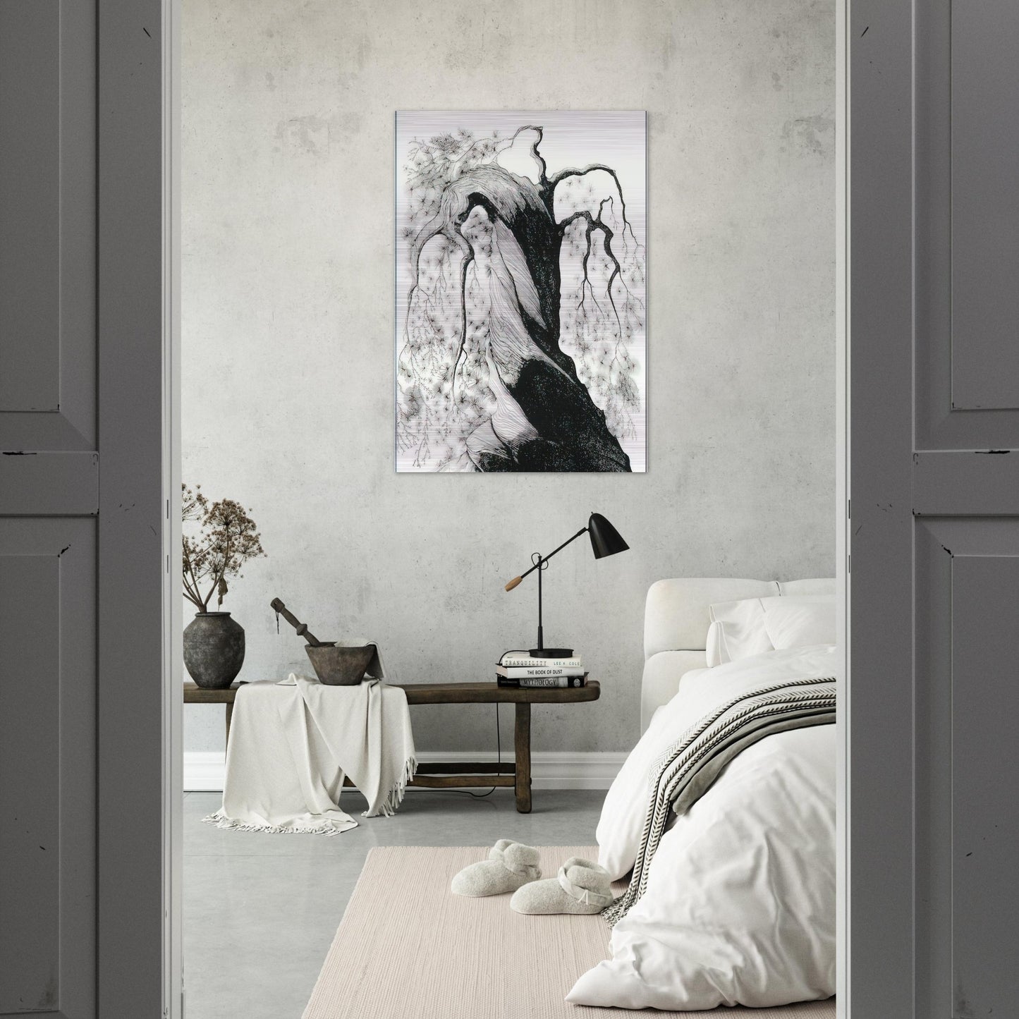 Pine Tree - Eyvind Earle Brushed Aluminum Print - 70x100 cm / 28x40 inches | Eyvind Earle Aluminum Print | Eyvind Earle Prints