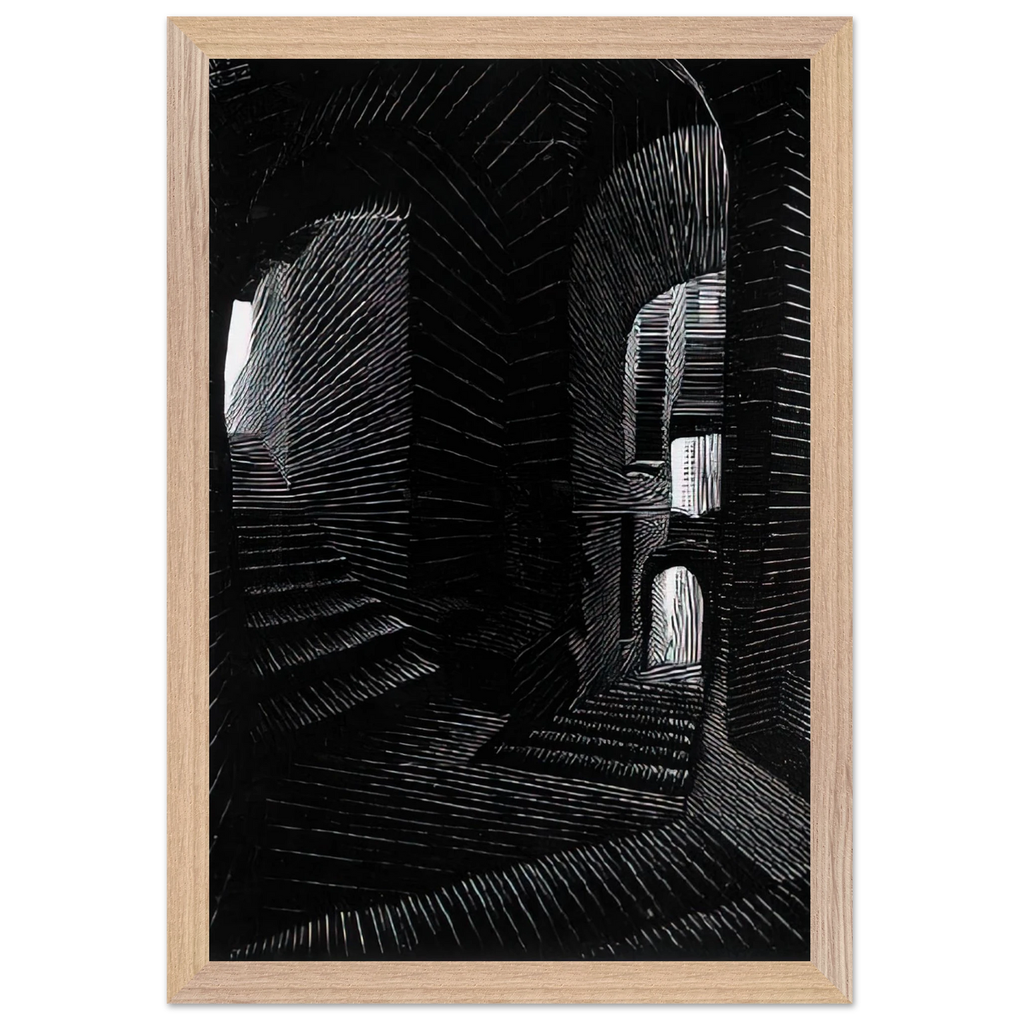 MC Escher - COVERED ALLEY IN ATRANI Wall Art - 30x40 cm / 12x16 inches - Fine Art Poster-canvas - -