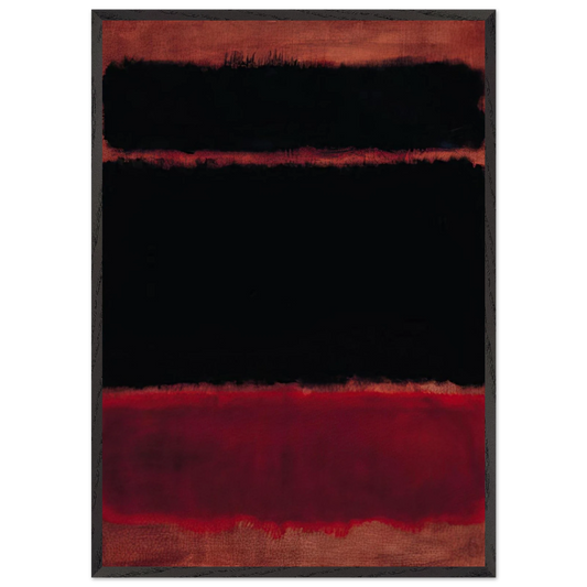 Black in Deep Red - 1957 - Mark Rothko 70x100 cm / 28x40 inches Framed Art Print – Black Wooden Frame