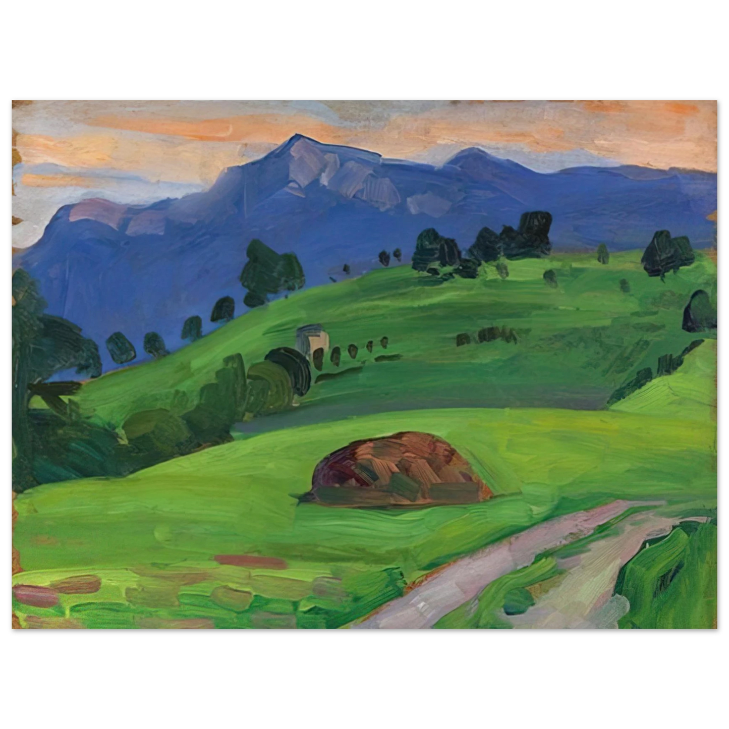 Gabriele Munter - BERGWIESE 1910  75x100 cm / 30x40inches Fine Art Poster