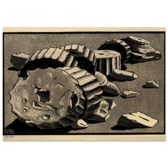 SELINUNTE SICILY OCTOBER 1935 1935 - MC Escher Brushed Aluminum Print - 70x100 cm / 28x40 inches | MC Escher Aluminum Print | MC Escher Prints