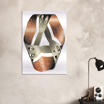 MOEBIUS STRIP I - MC Escher Brushed Aluminum Print - 70x100 cm / 28x40 inches | MC Escher Aluminum Print | MC Escher Prints