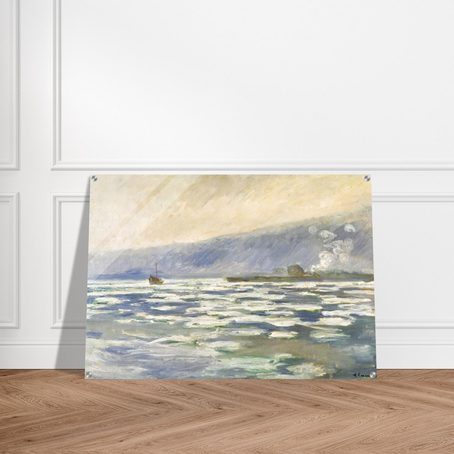 Ice, Lock Port Villez - claude monet Acrylic Print - 70x100 cm / 28x40″ inches