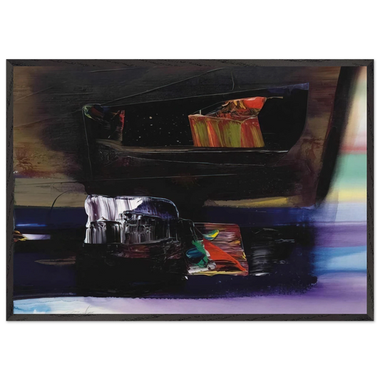 Phenomena Tibetan Clay Offering - Paul Jenkins 70x100 cm / 28x40 inches Framed Art Print – Black Wooden Frame