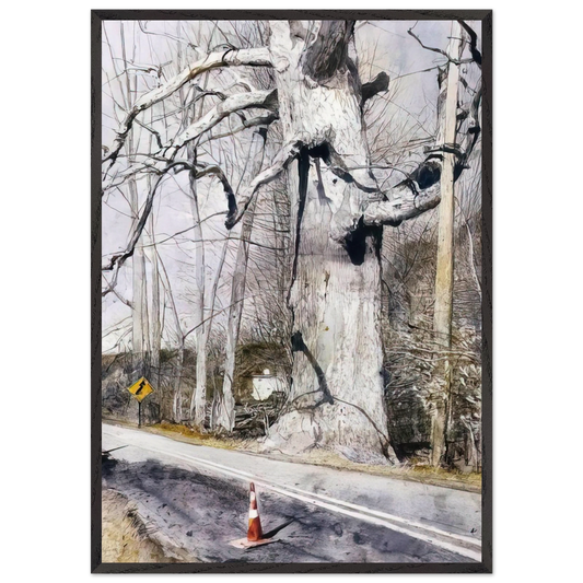 WALKING STICK - Andrew Wyeth 70x100 cm / 28x40 inches Framed Art Print – Black Wooden Frame