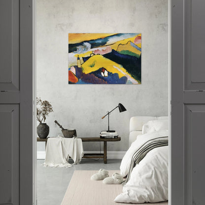 MOUNTAIN LANDSCAPE WITH CHURCH 1910 - Wassily Kandinsky Brushed Aluminum Print - 70x100 cm / 28x40 inches | Wassily Kandinsky Aluminum Print | Wassily Kandinsky Prints