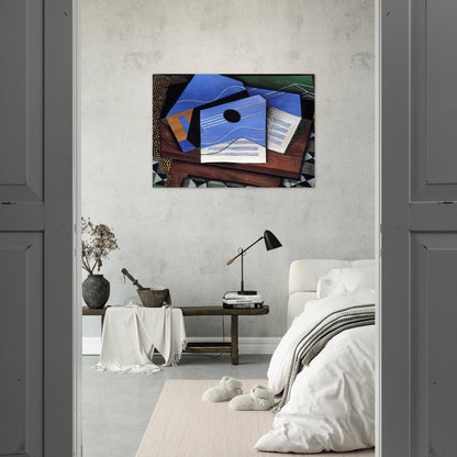 GUITAR ON A TABLE 1915 - Juan Gris Brushed Aluminum Print - 70x100 cm / 28x40 inches | Juan Gris Aluminum Print | Juan Gris Prints
