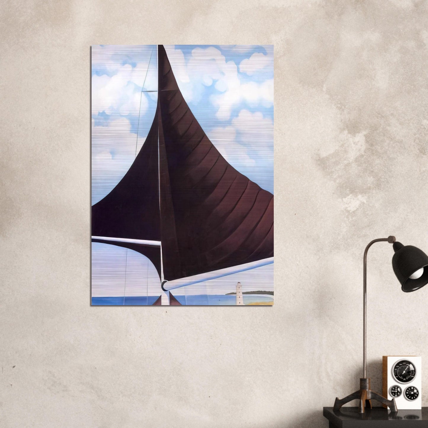 Brown Sail, Wing on Wing, Nassau - Georgia O'Keeffe Brushed Aluminum Print - 70x100 cm / 28x40 inches | Georgia O'Keeffe Aluminum Print | Georgia O'Keeffe Prints