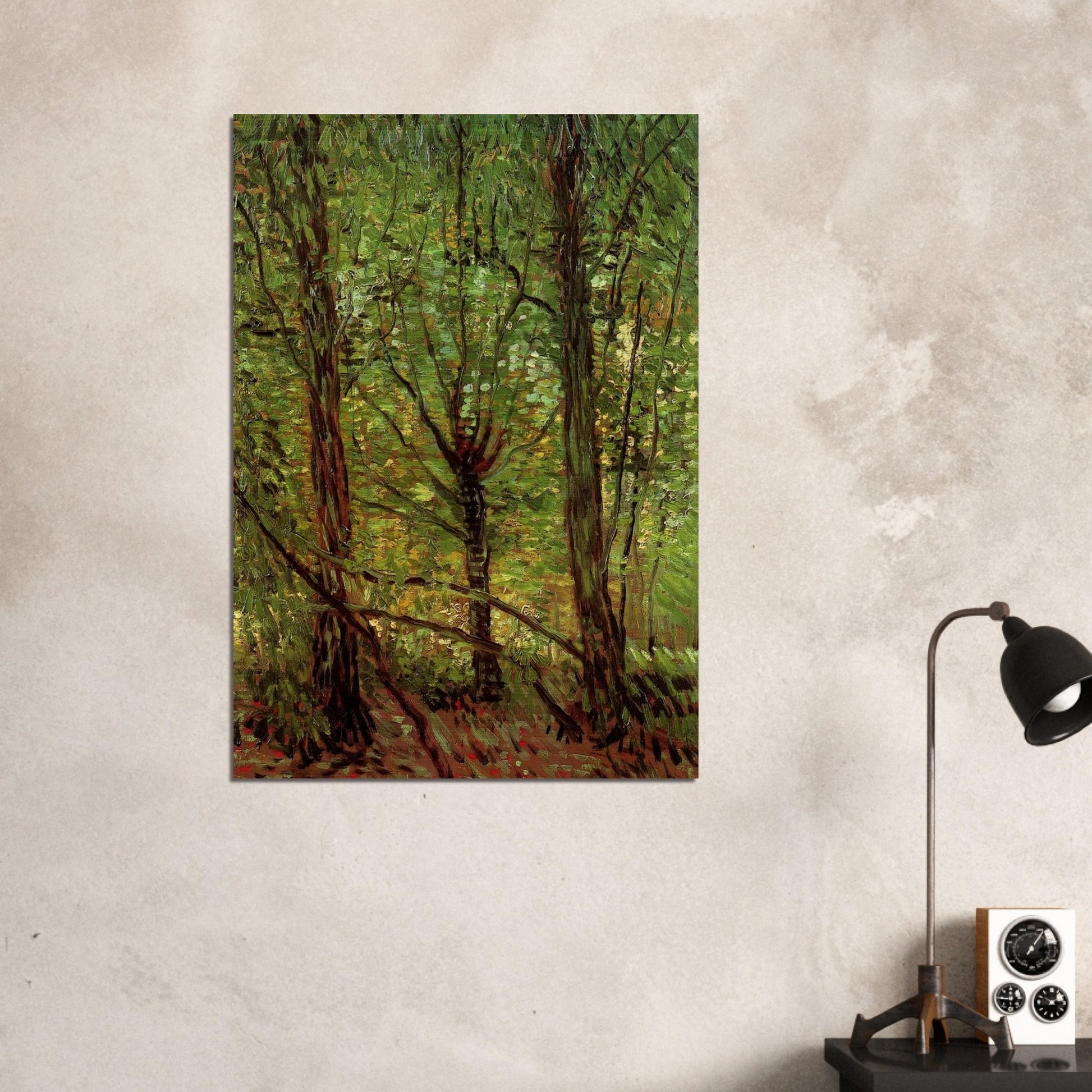 Trees and Undergrowth - Vincent van Gogh Brushed Aluminum Print - 70x100 cm / 28x40 inches | Vincent van Gogh Aluminum Print | Vincent van Gogh Prints