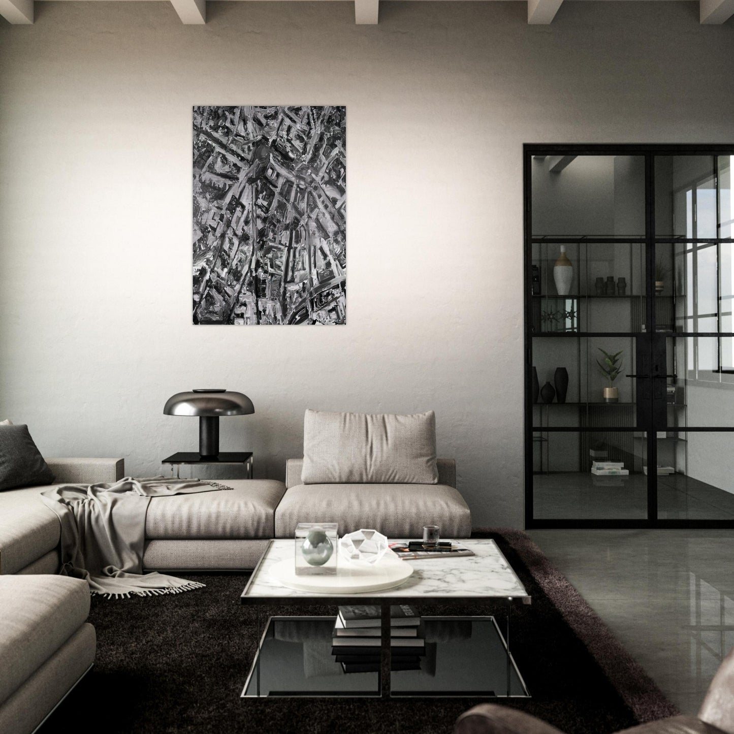 TOWNSCAPE PL 1970 - Gerhard Richter Brushed Aluminum Print - 70x100 cm / 28x40 inches | Gerhard Richter Aluminum Print | Gerhard Richter Prints