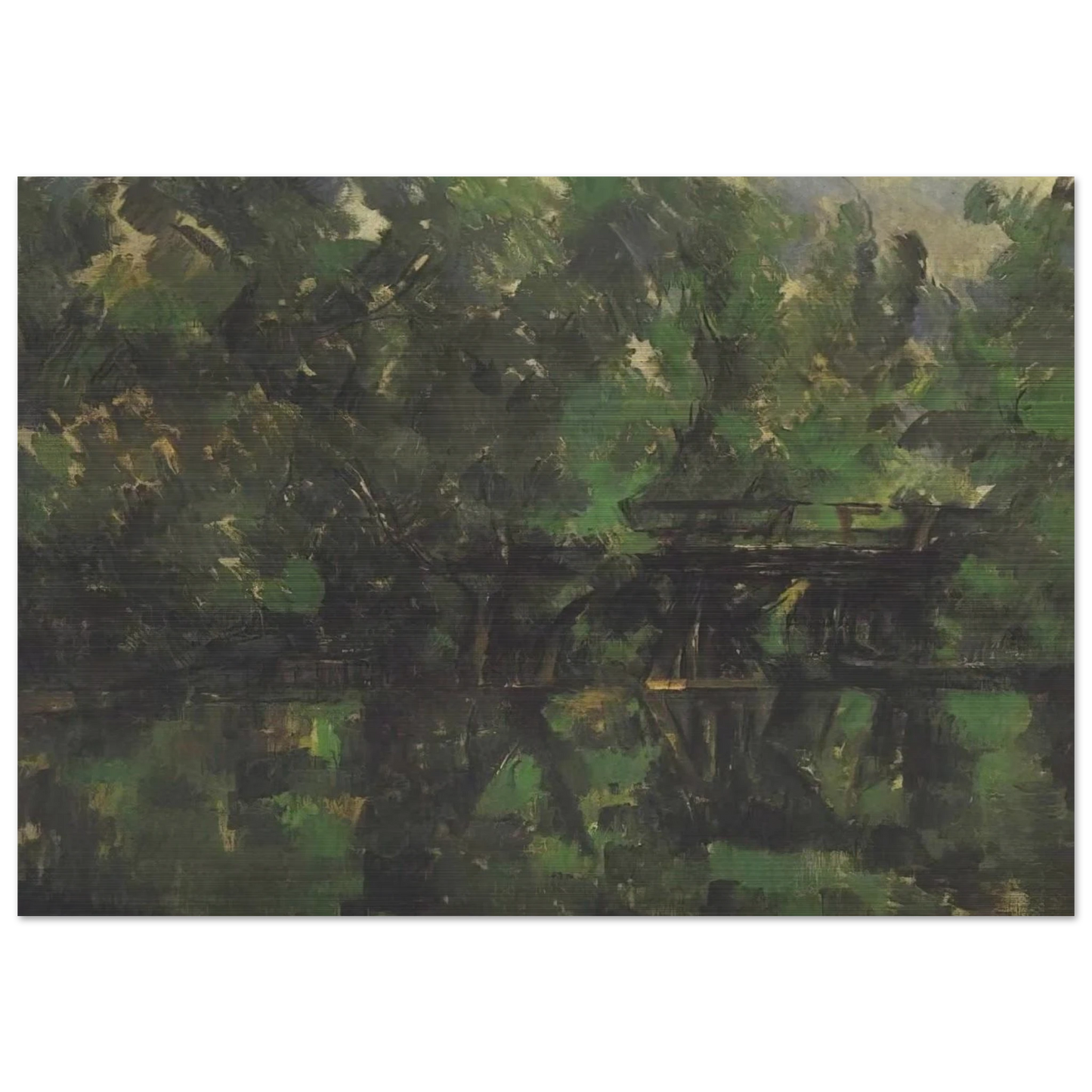 Bridge over the pond - Paul Cézanne Brushed Aluminum Print - 70x100 cm / 28x40 inches | Paul Cézanne Aluminum Print | Paul Cézanne Prints