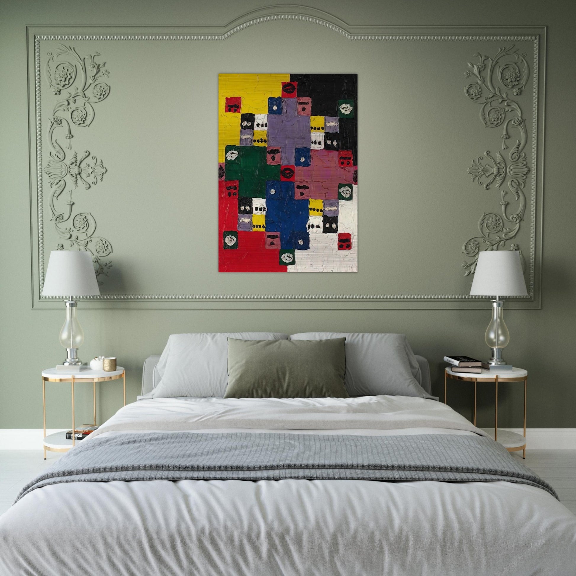 Magic 14 - 1960 - Alfred Jensen Brushed Aluminum Print - 70x100 cm / 28x40 inches | Alfred Jensen Aluminum Print | Alfred Jensen Prints
