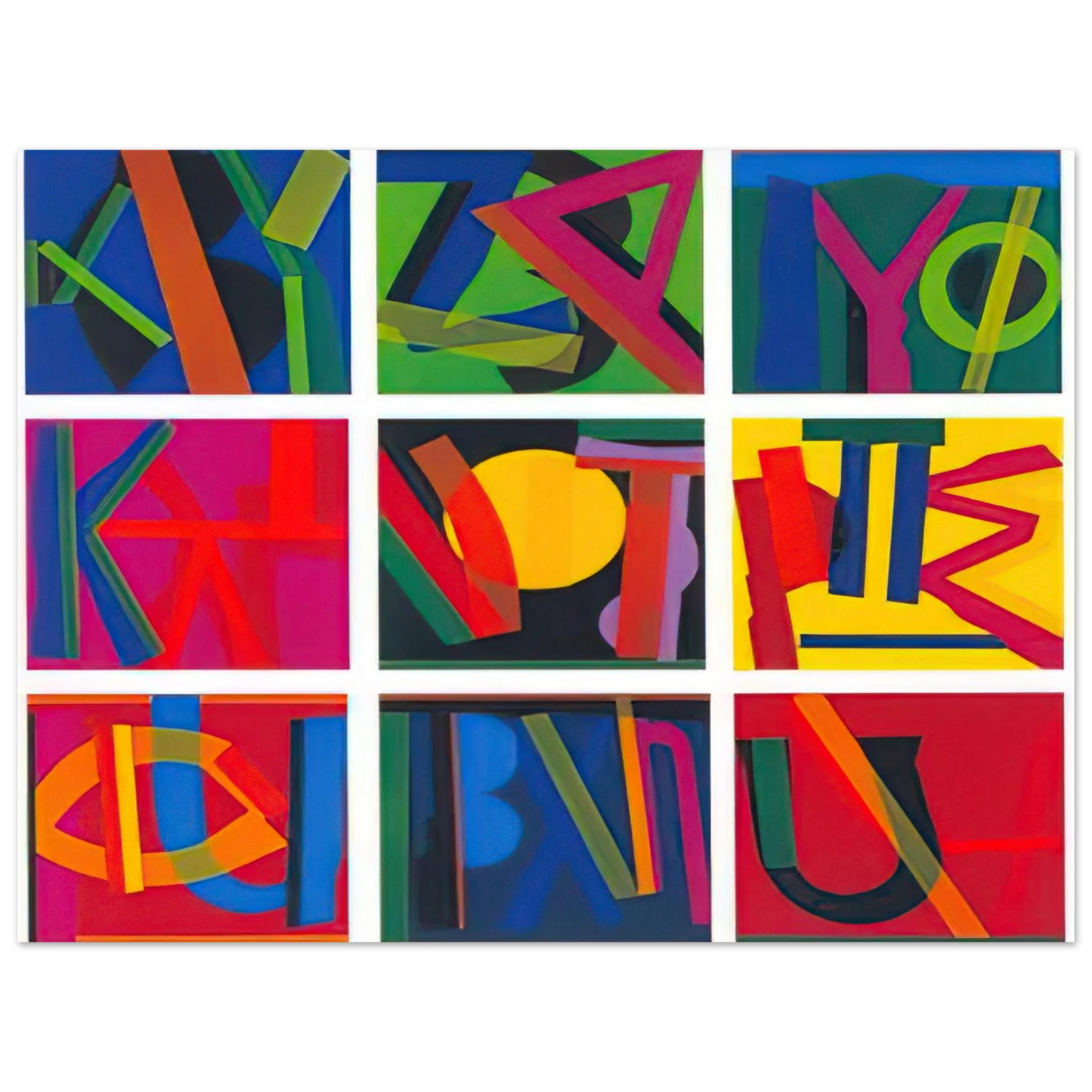 Joao Vieira - Untitled - Lettrism  75x100 cm / 30x40inches Fine Art Poster