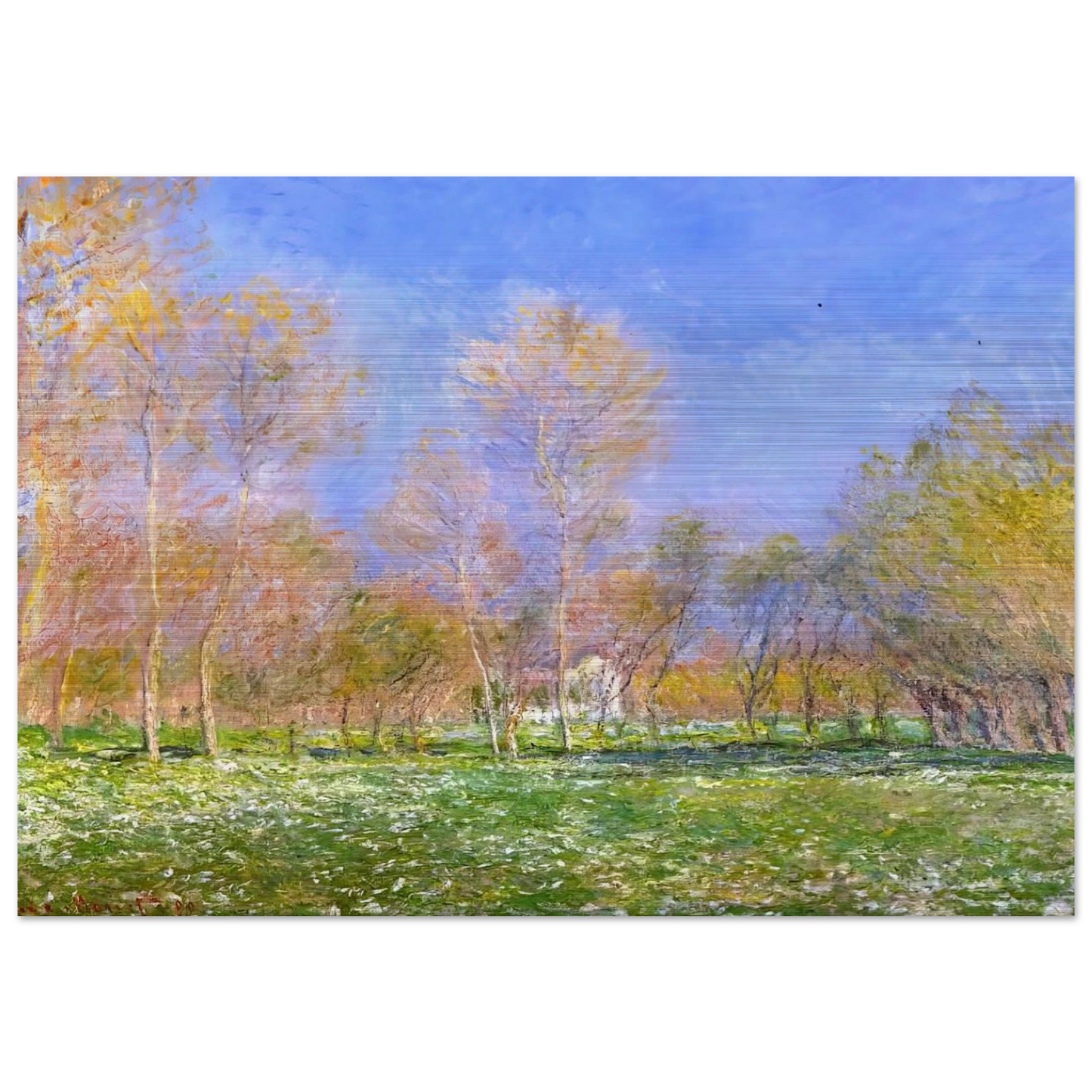 Springtime in Giverny - claude monet Brushed Aluminum Print - 70x100 cm / 28x40 inches | claude monet Aluminum Print | claude monet Prints