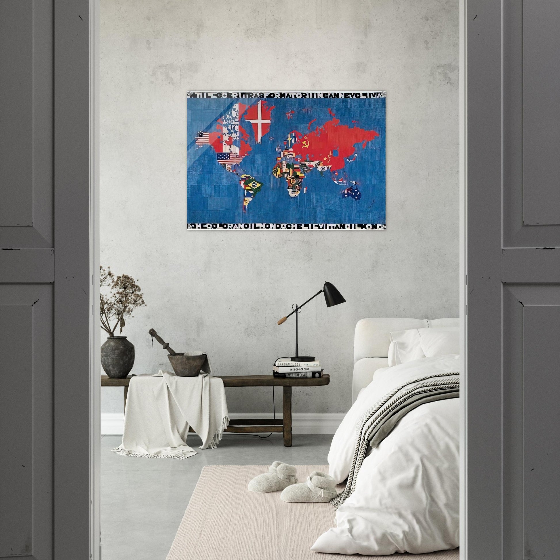 VORREI ELOGIARE IL VENTO E I VENTI CHE COLORANO - Alighiero Boetti Acrylic Print - 70x100 cm / 28x40″ inches | Alighiero Boetti Wall Art | Alighiero Boetti Prints