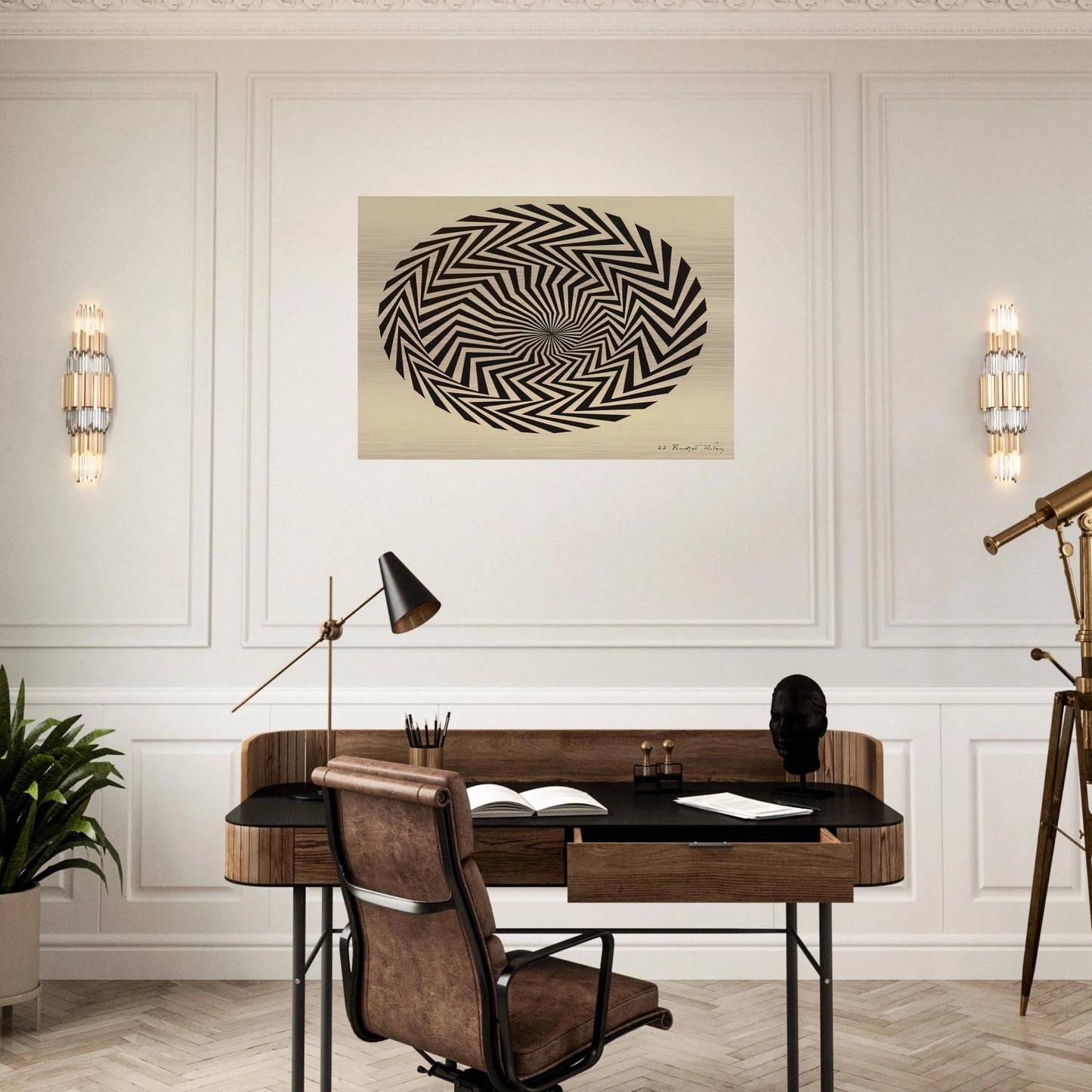 BLAZE STUDY 1962 - Bridget Riley Brushed Aluminum Print - 70x100 cm / 28x40 inches | Bridget Riley Aluminum Print | Bridget Riley Prints
