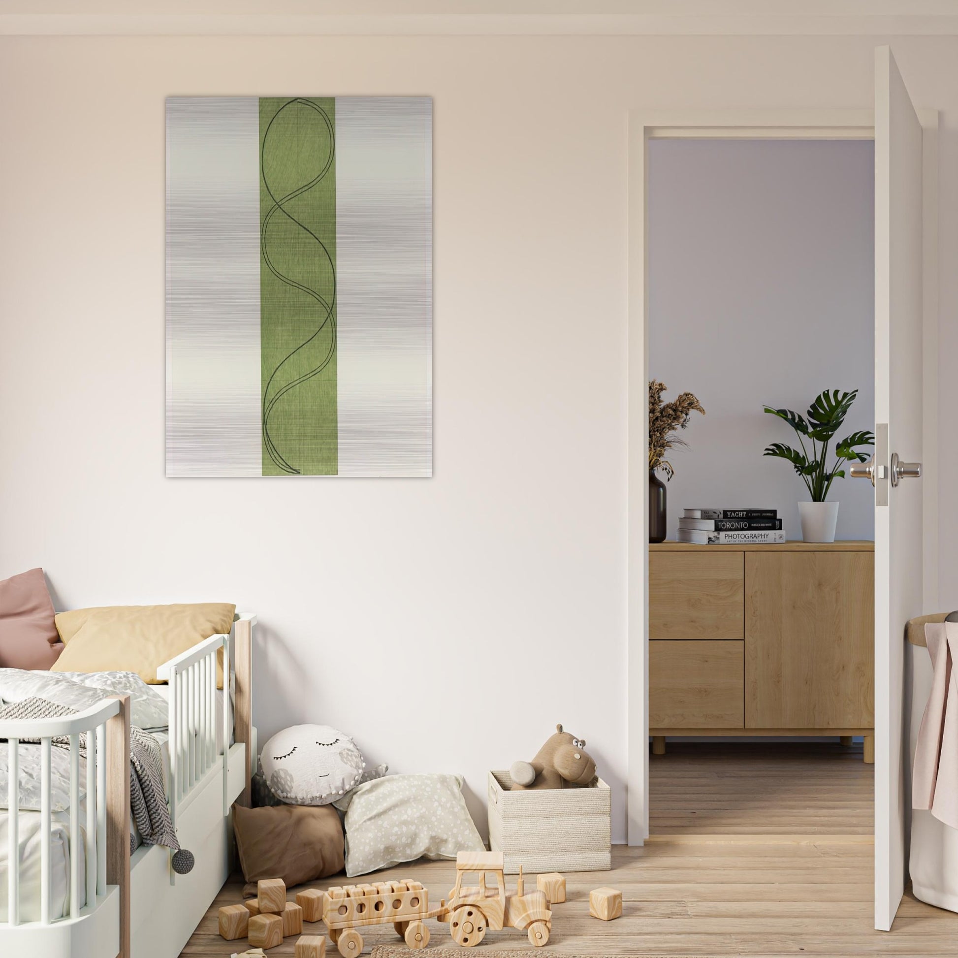 GREEN COLUMN FIGURE 2003 - Robert Mangold Brushed Aluminum Print - 70x100 cm / 28x40 inches | Robert Mangold Aluminum Print | Robert Mangold Prints