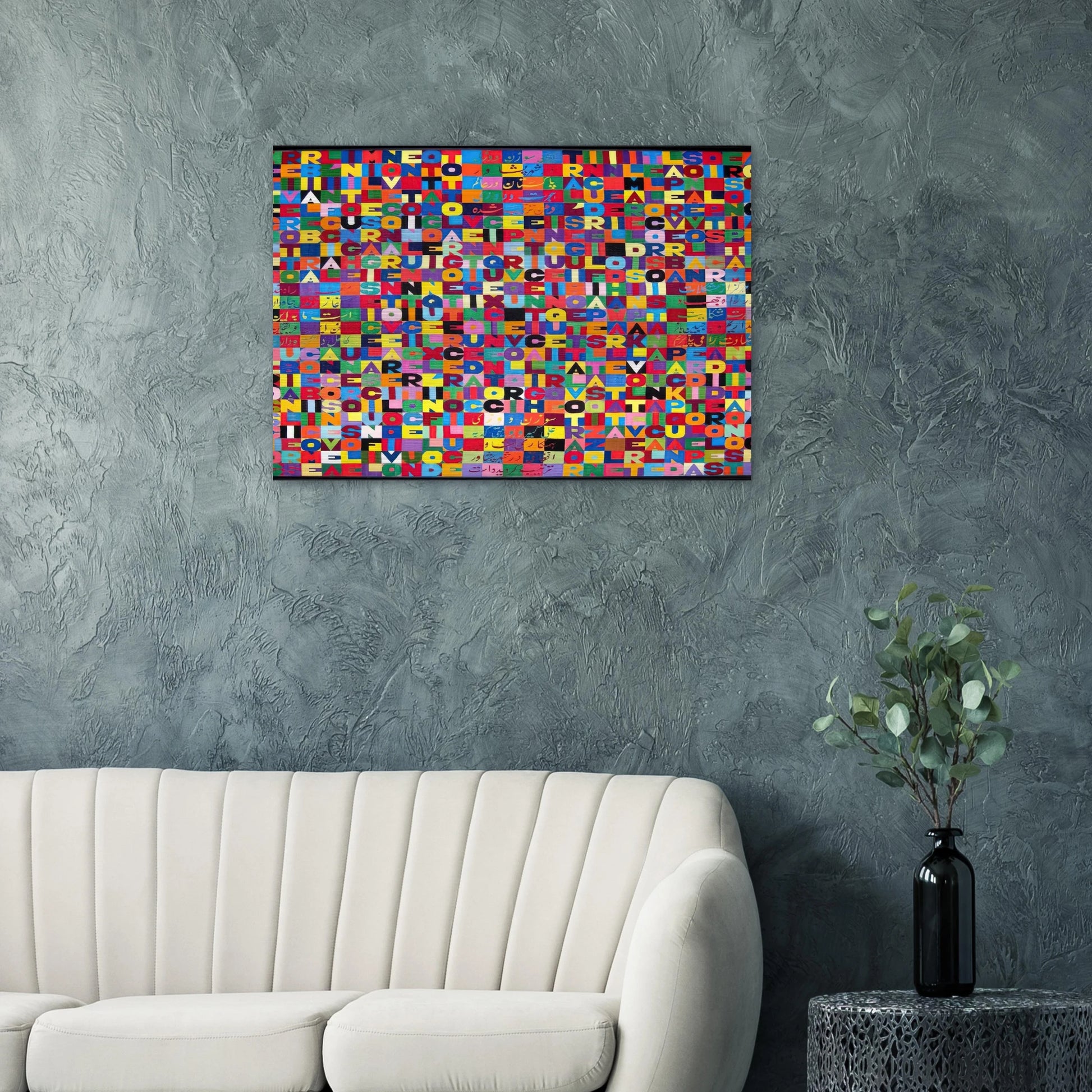 METTERE I VERBI ALL INFINITO MILLENOVECENTO OTTANTOTTO 1988 - Alighiero Boetti Brushed Aluminum Print - 70x100 cm / 28x40 inches | Alighiero Boetti Aluminum Print | Alighiero Boetti Prints