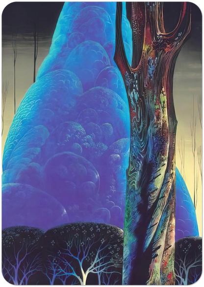 Blue Nocturne By Eyvind Earle Pack of 10 Post Cards | Eyvind Earle Post Cards | A6 (10.5 x 14.8 cm) - 4.1 x 5.8 inches