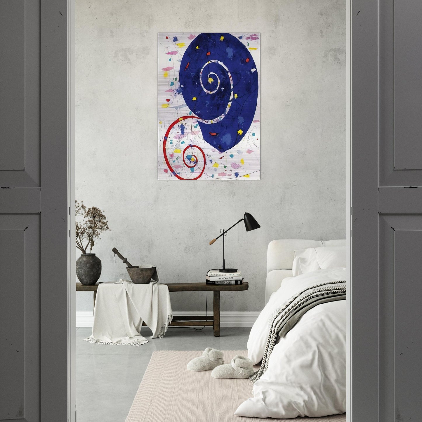 Ammonite  SFM 82-063  - Sam Francis Brushed Aluminum Print - 70x100 cm / 28x40 inches | Sam Francis Aluminum Print | Sam Francis Prints