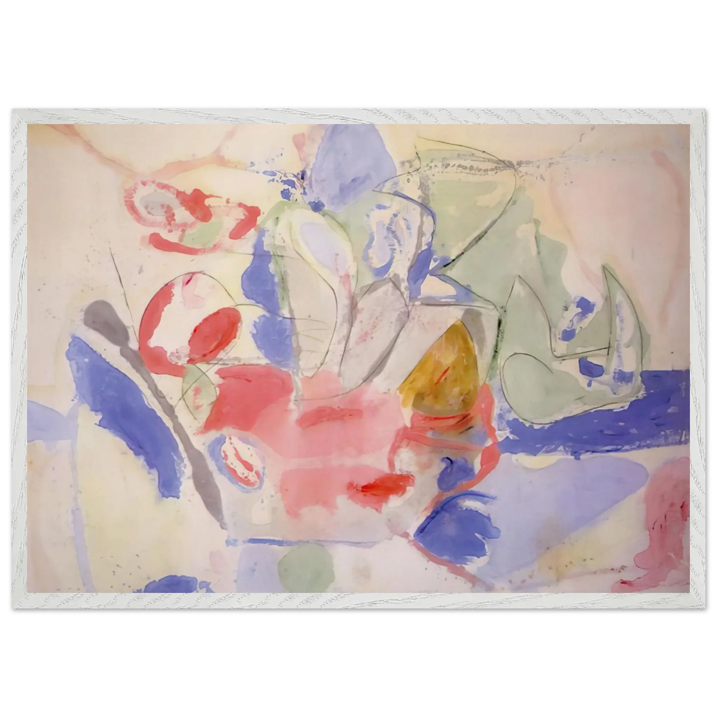 Helen Frankenthaler - Mountains and Sea - 1952 Wall art - 70x100 cm / 28x40 Inches - Premium Wooden Framed Poster With Fine Art Paper - Black frame