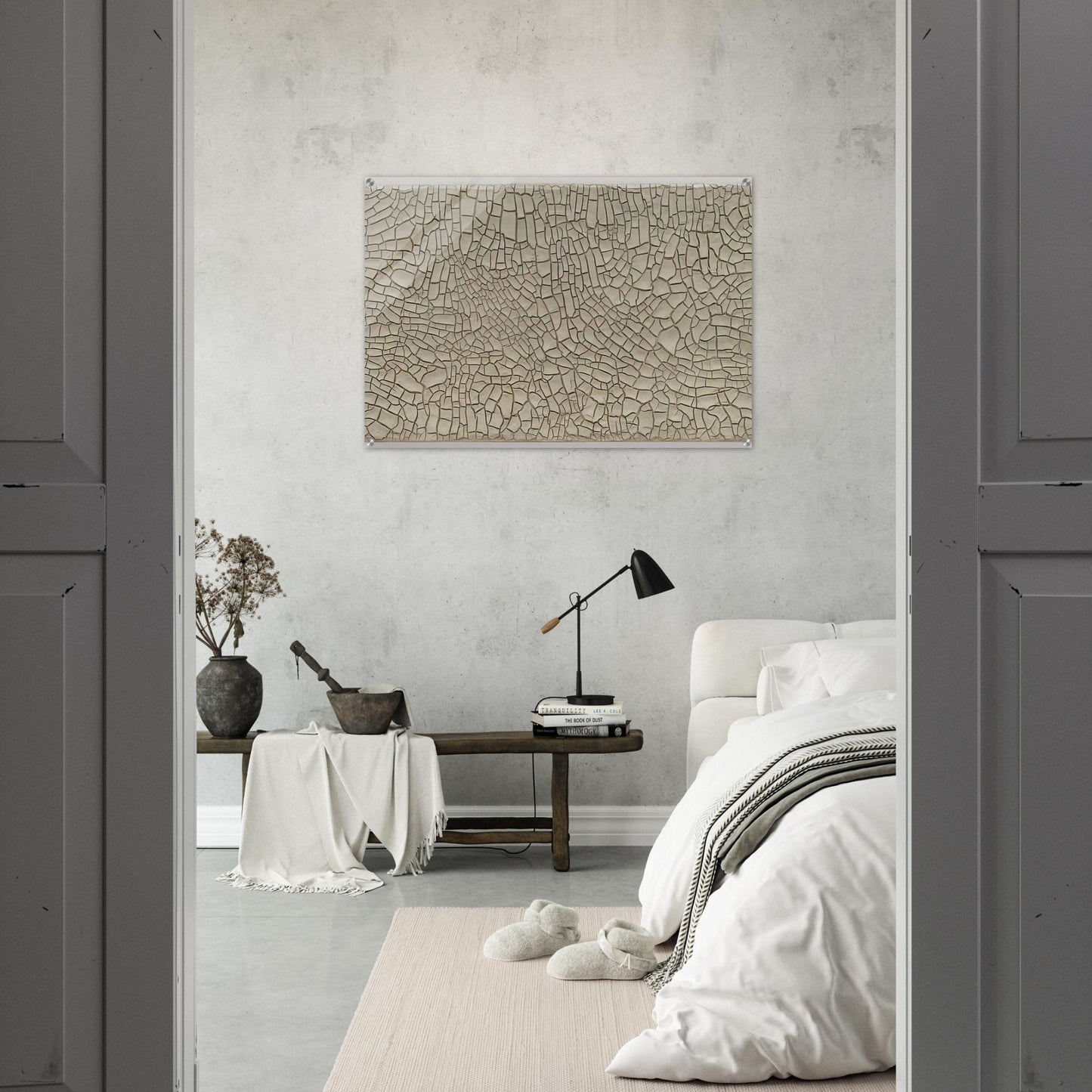 Cretto Grande Bianco - 1982 - Alberto Burri Acrylic Print - 70x100 cm / 28x40″ inches | Alberto Burri Wall Art | Alberto Burri Prints
