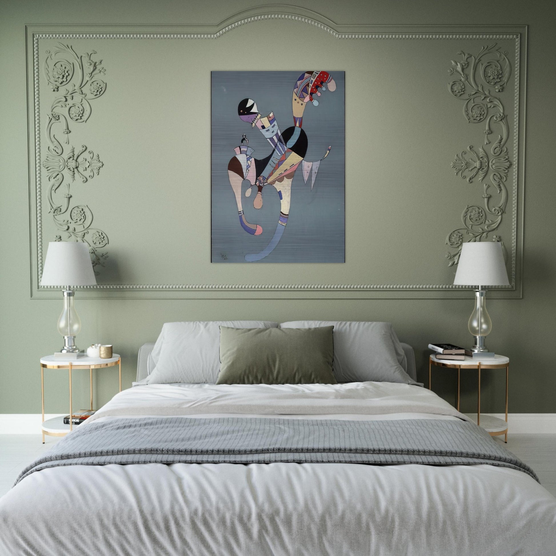 A FLOATING FIGURE 1942 - Wassily Kandinsky Brushed Aluminum Print - 70x100 cm / 28x40 inches | Wassily Kandinsky Aluminum Print | Wassily Kandinsky Prints