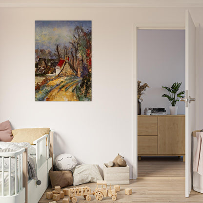 The Turn in the Road at Auvers - Paul Cézanne Brushed Aluminum Print - 70x100 cm / 28x40 inches | Paul Cézanne Aluminum Print | Paul Cézanne Prints