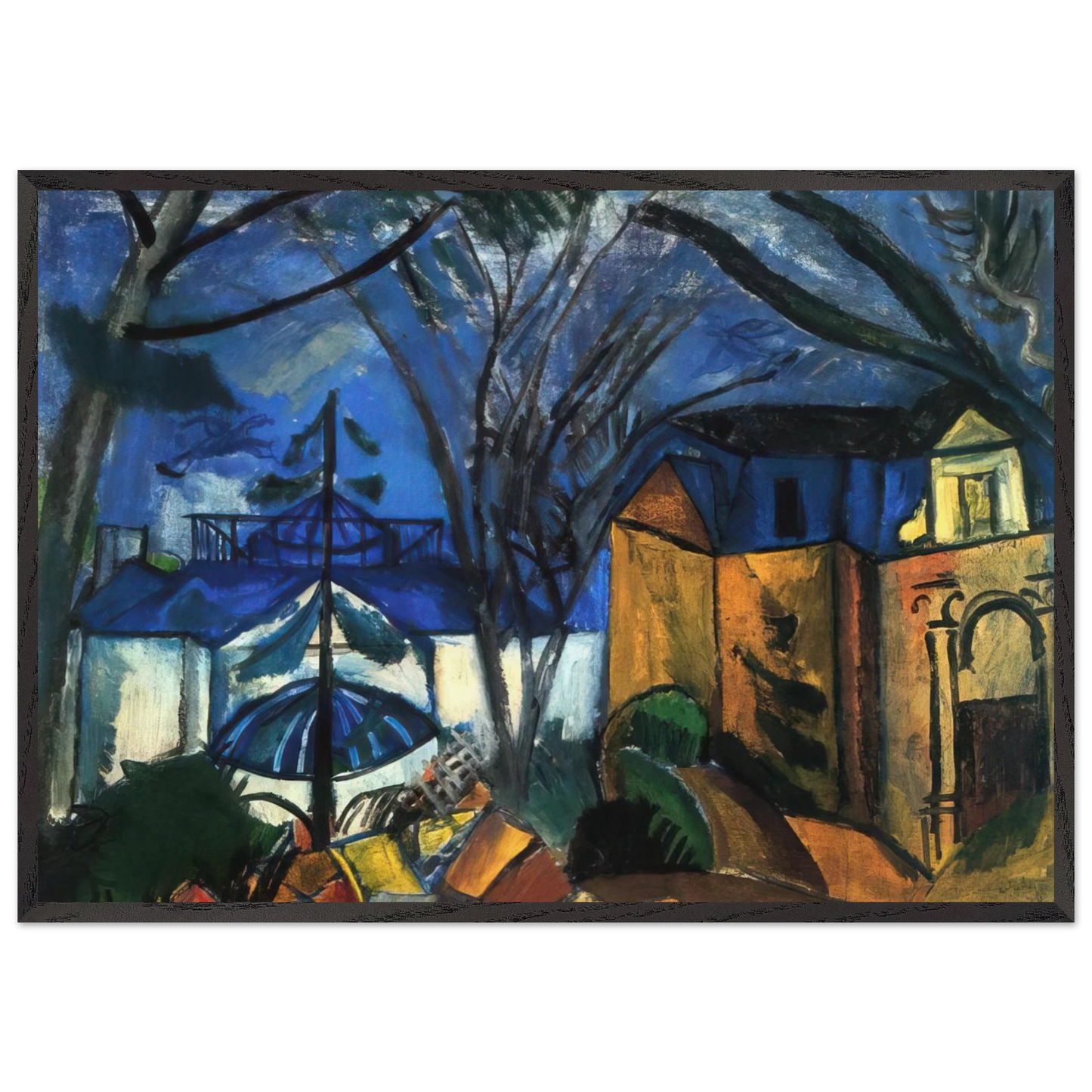 THE BOTANICAL GARDEN 1910 - Raoul Dufy 70x100 cm / 28x40 inches Framed Art Print – Black Wooden Frame