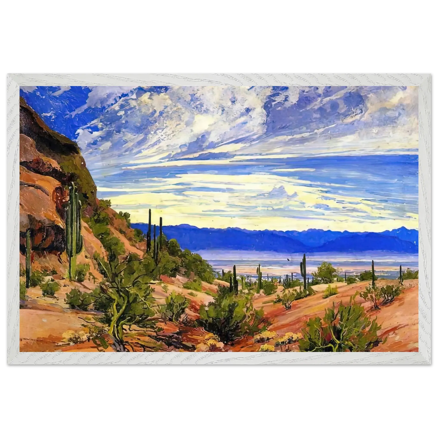 Maynard Dixon - WASHOE WICKIUP 1919 Wall art - A1 (59.4 x 84.1  cm) - Premium Wooden Framed Poster With Fine Art Paper - White frame