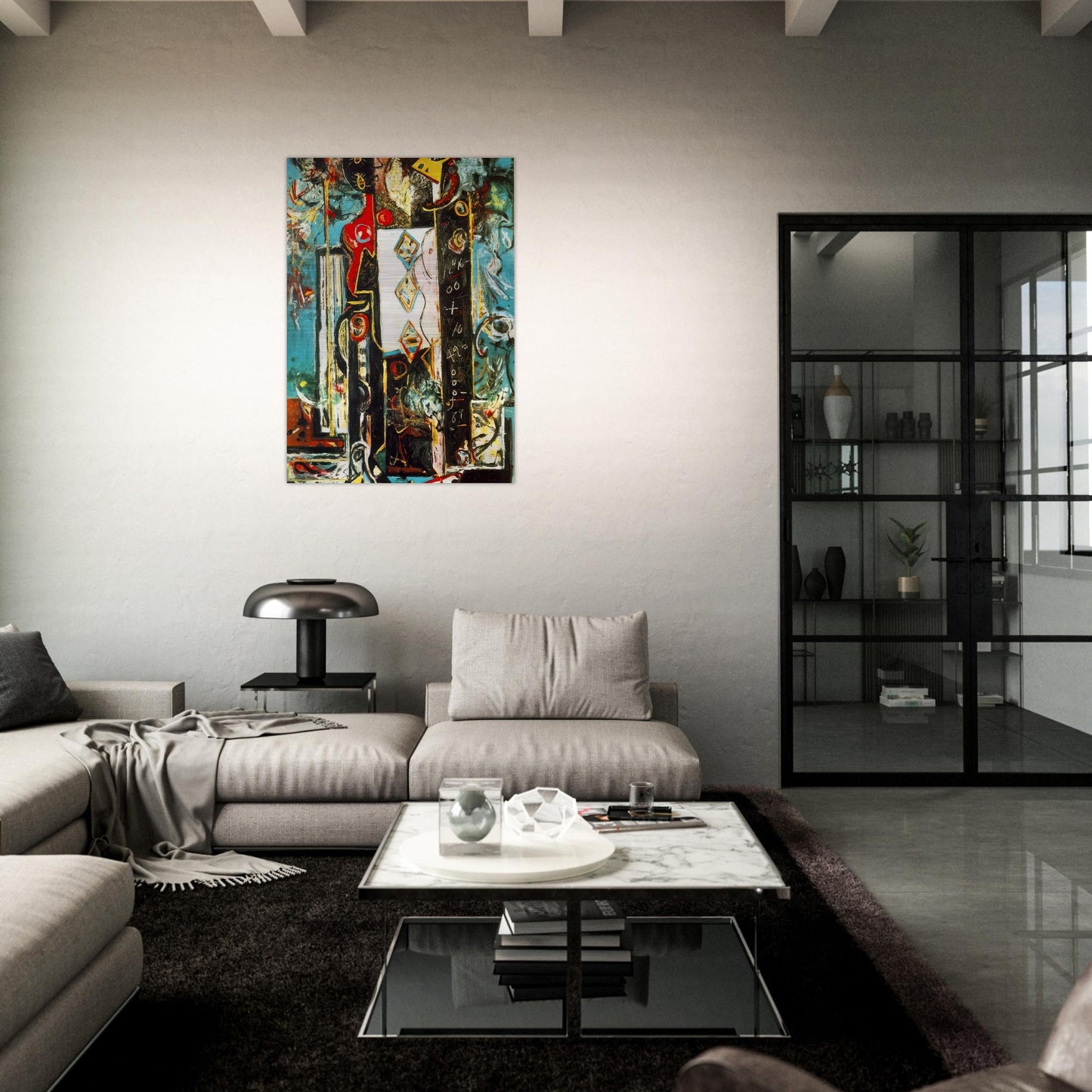 MALE AND FEMALE - Jackson Pollock Brushed Aluminum Print - 70x100 cm / 28x40 inches | Jackson Pollock Aluminum Print | Jackson Pollock Prints